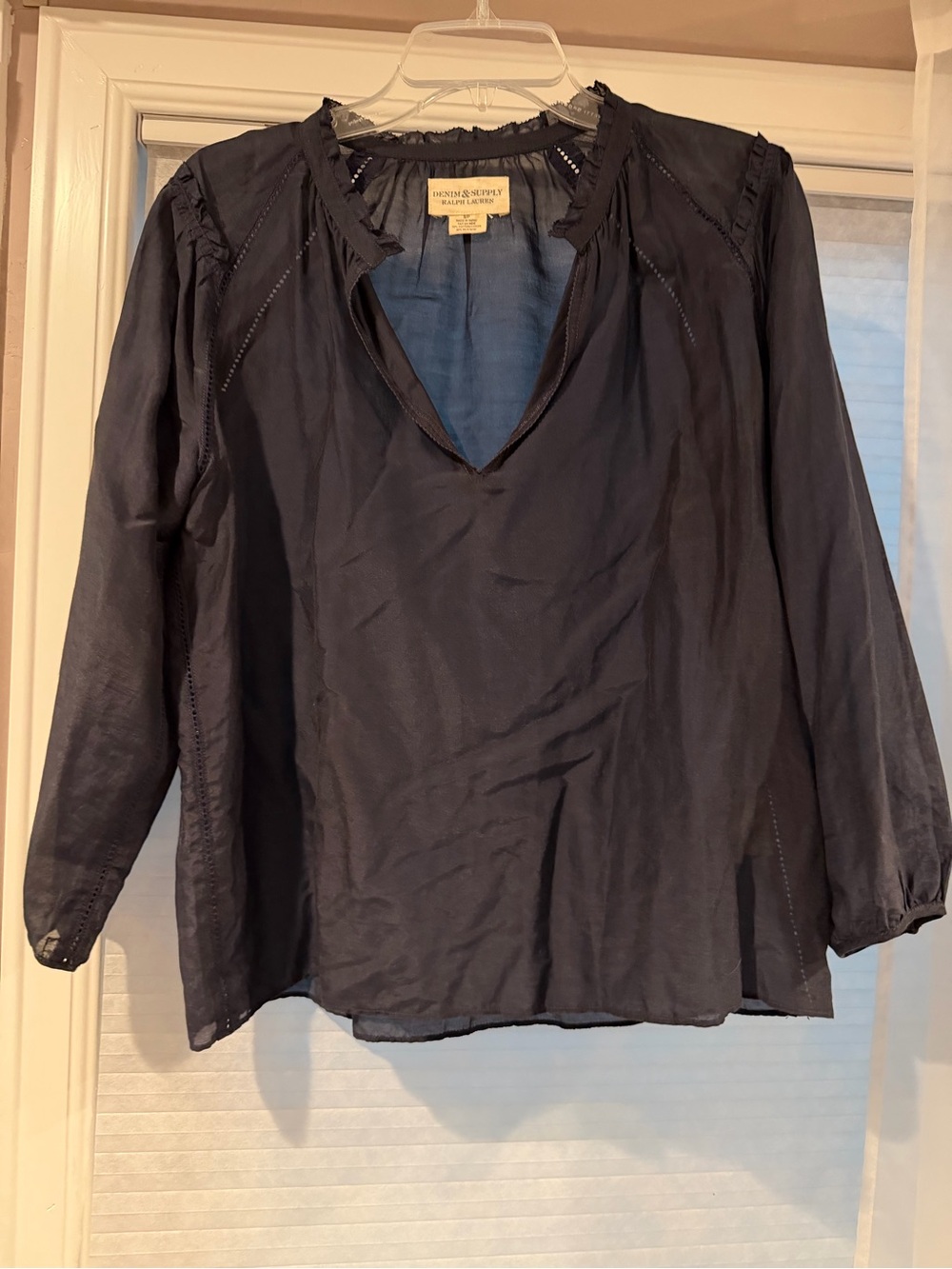 Denim & Supply Ralph Lauren Navy V-Neck Long-Sleeve Blouse